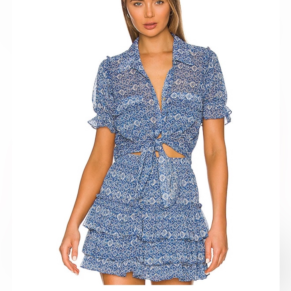 MISA Los Angeles, XS blue blouse